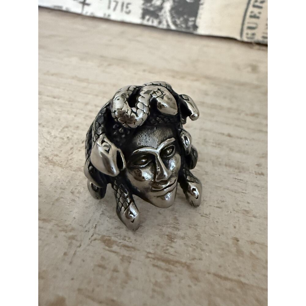 Vintage Titanium Steel Ring Medusa Head Ring JEWELRY COLLECTION accessory size 9